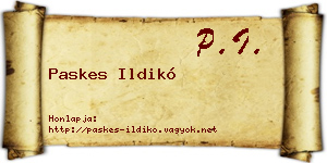 Paskes Ildikó névjegykártya